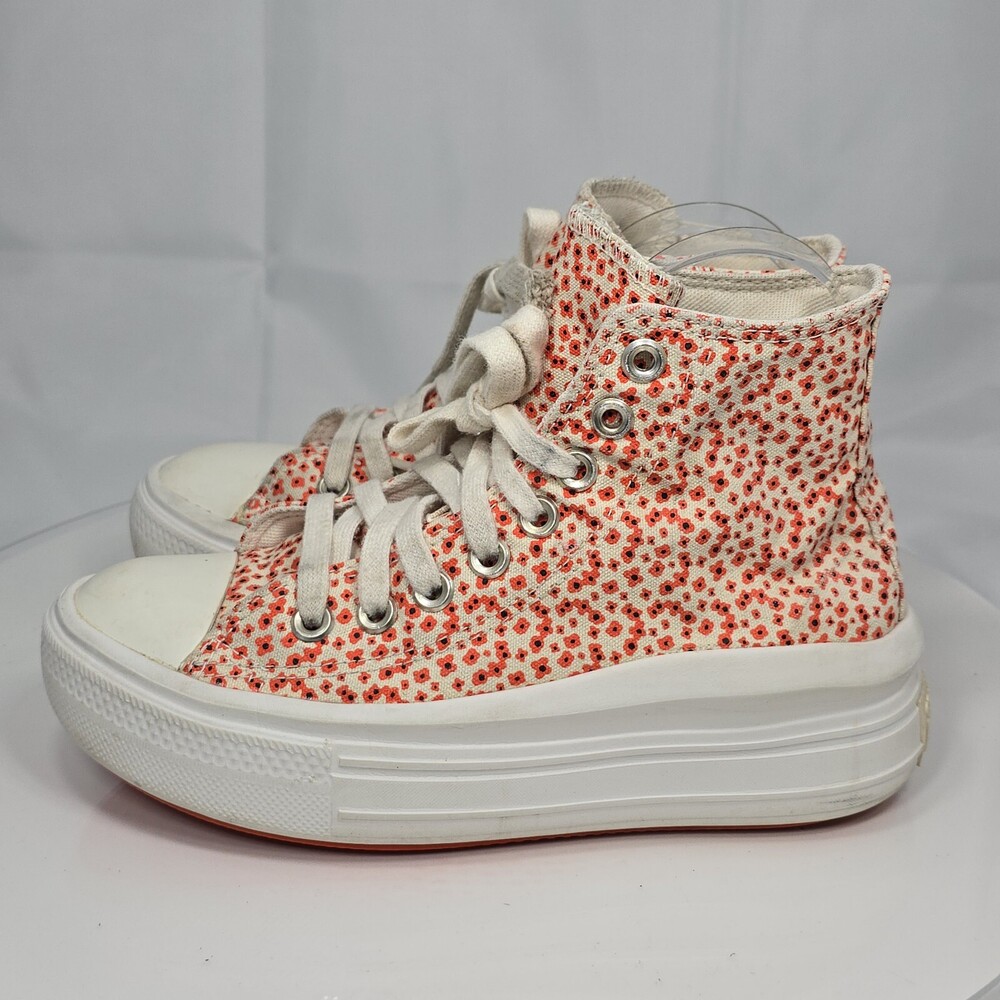 Rare Converse Chuck Taylor All Star Women 5.5 Floral Poppy Move Platform High